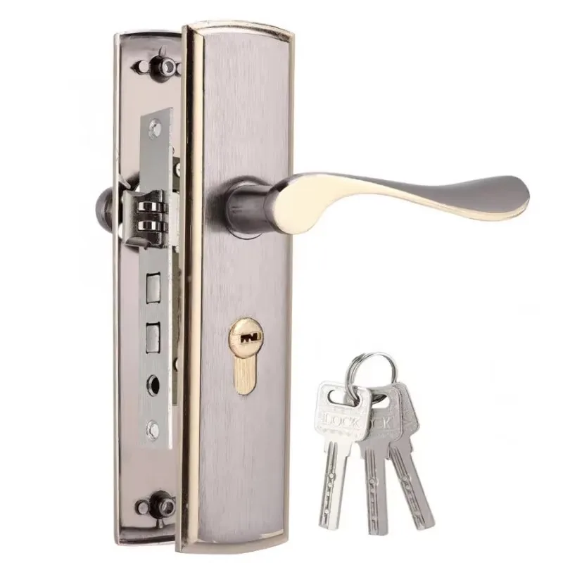 Commercial Kitchen Door - Gold Door Handle Lock Silent House