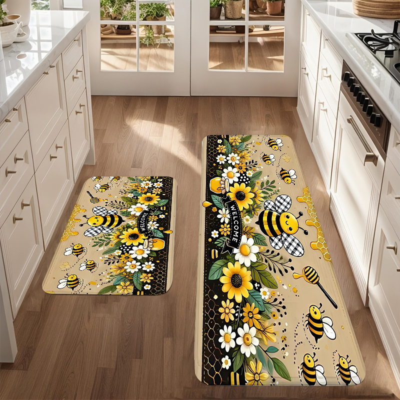 Bee Flower Kitchen Long Carpet - Commercial Kitchen Door review and price