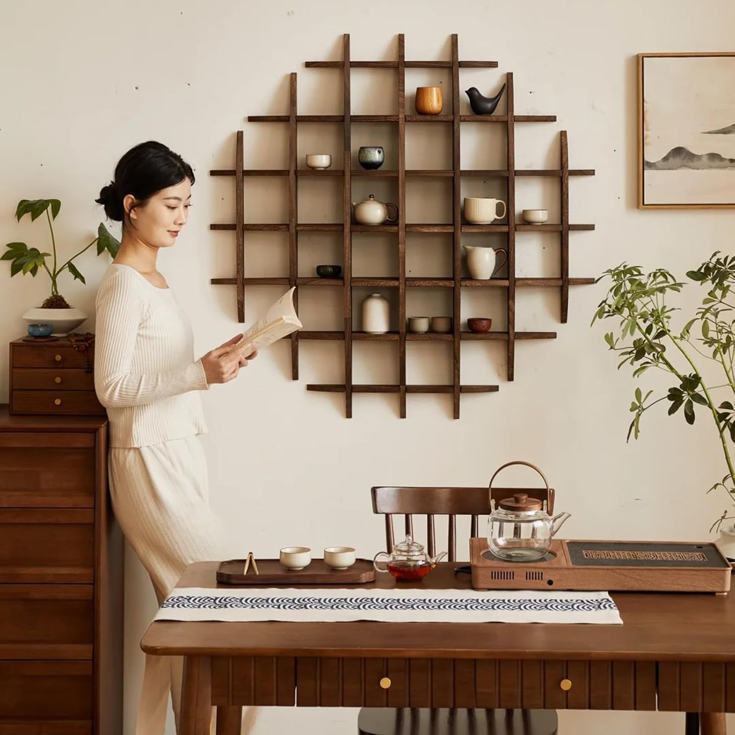 Solid Wood Chinese Tea Cup Hol - Commercial Kitchen Wall review and price