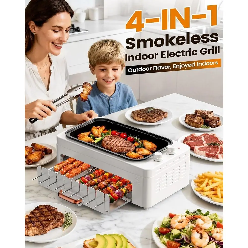 4-in-1 Indoor Countertop Grill - Hot Dog Roller Grill review and price