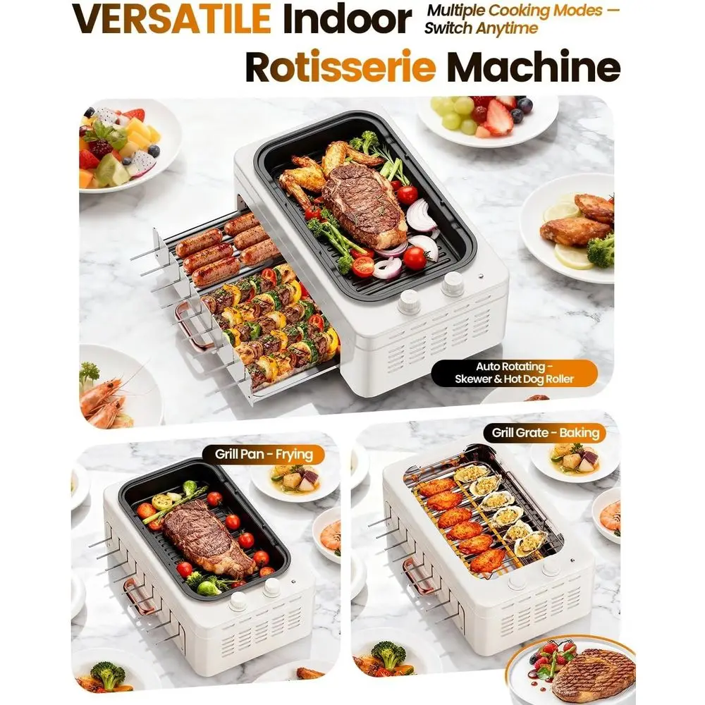 4-in-1 Indoor Countertop Grill - Hot Dog Roller Grill review and price