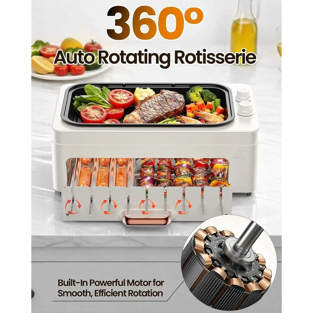 4-in-1 Indoor Countertop Grill - Hot Dog Roller Grill review and price
