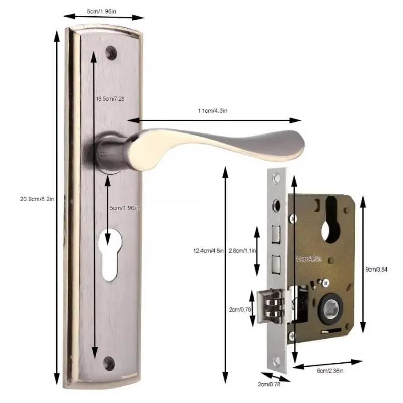 Gold Door Handle Lock Silent H - Commercial Kitchen Door review and price