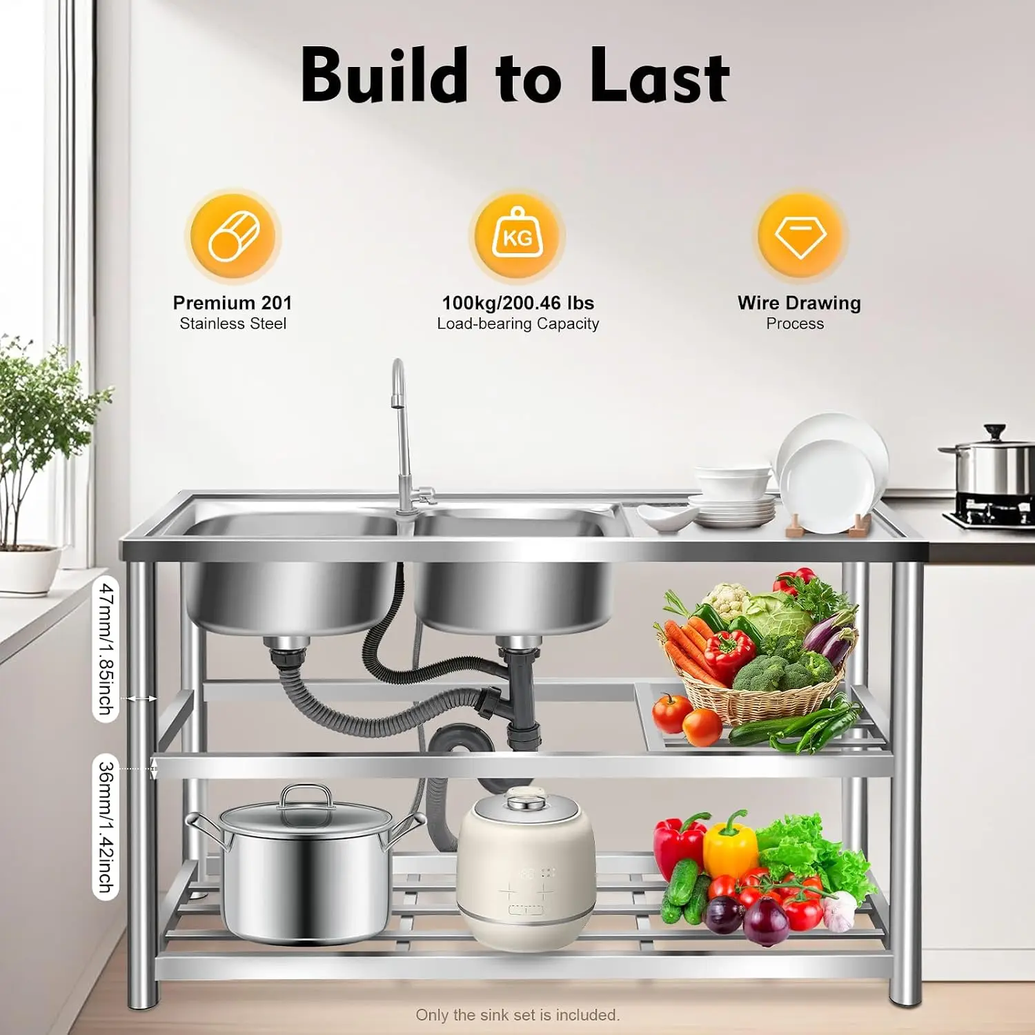 Kitchen Freestanding Prep Sink - Commercial Kitchen Worktops review and price