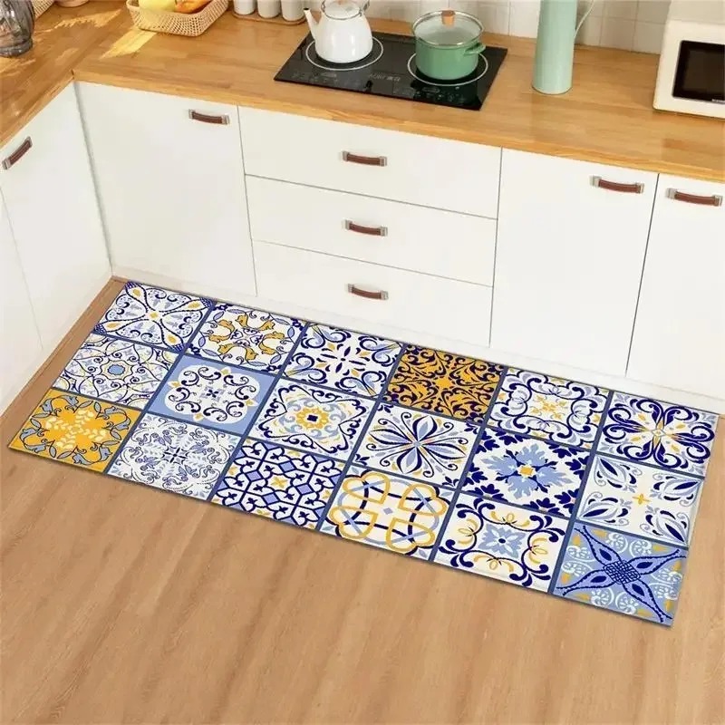 Blue Yellow Vintage Tile Colla - Commercial Kitchen Tile review and price